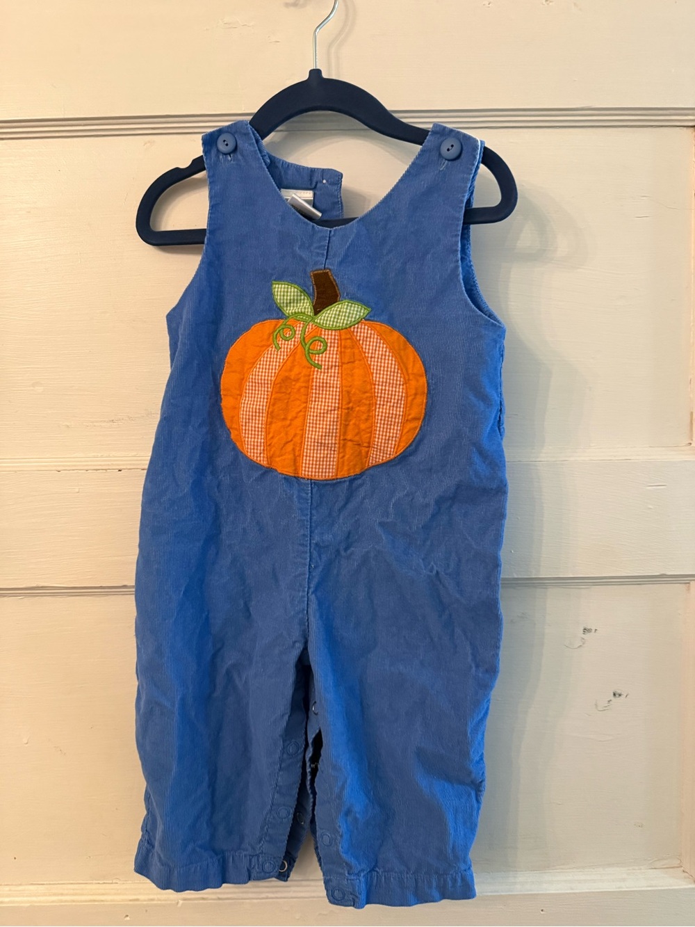 Blue Pumpkin Appliqué Kids One-Piece Bodysuit